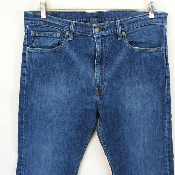 Levi Strauss & Co 505 Red Tab Men's Blue Jeans WPL423 Straight Leg 34X28 - Picture 2 of 9